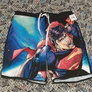 New Superman In Space Boardshorts Swimming Trunks Swim Board Shorts DC Comics